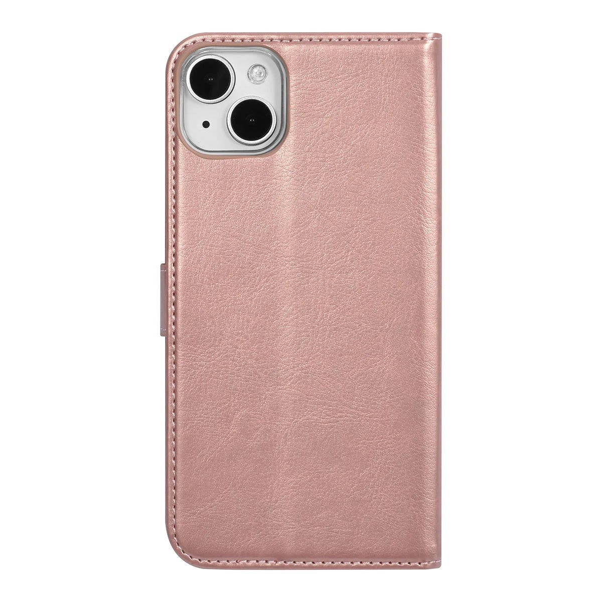 Tuniq iPhone 15 Plus / 14 Plus - Θήκη Πορτοφόλι Stand από Δερματίνη - Rose Gold