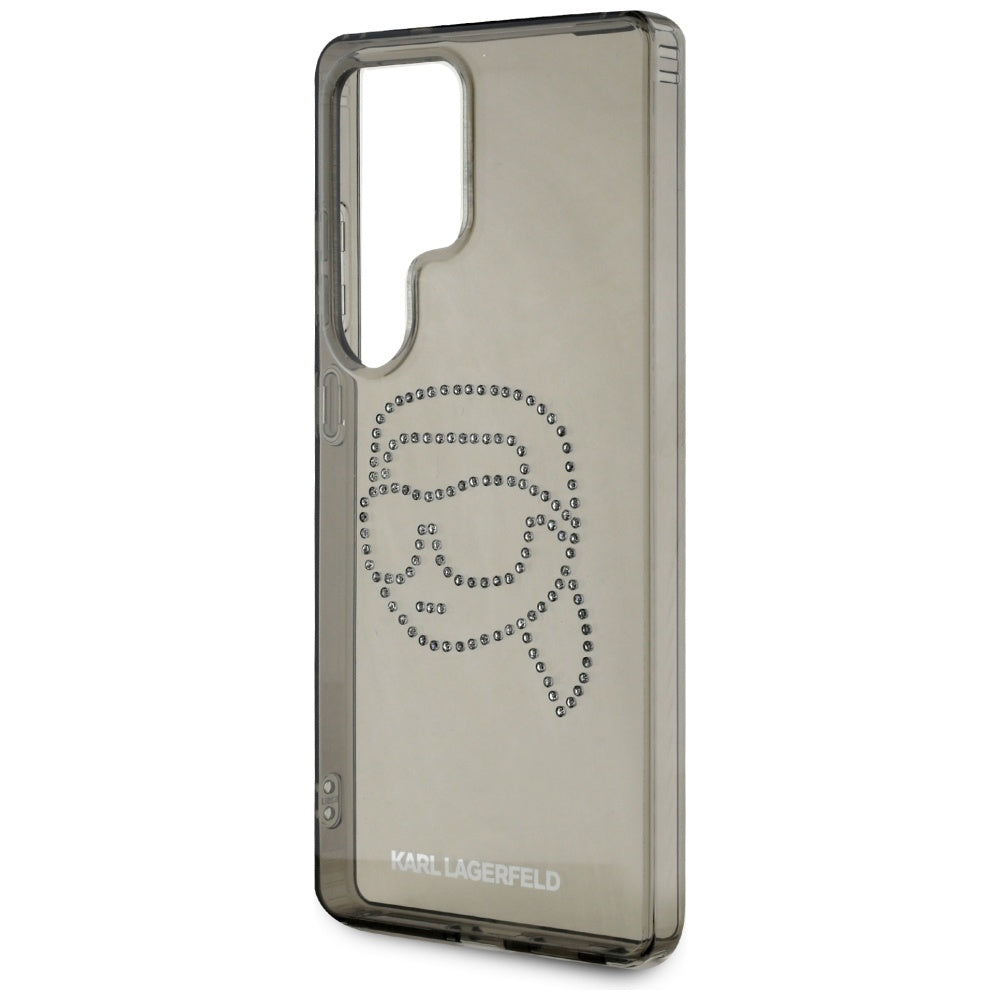 Karl Lagerfeld Samsung Galaxy S25 Ultra - Rhinestones Karl Head Logo - Σκληρή Θήκη με Πλαίσιο Σιλικόνης - Black - KLHCS25LHKHDCELK