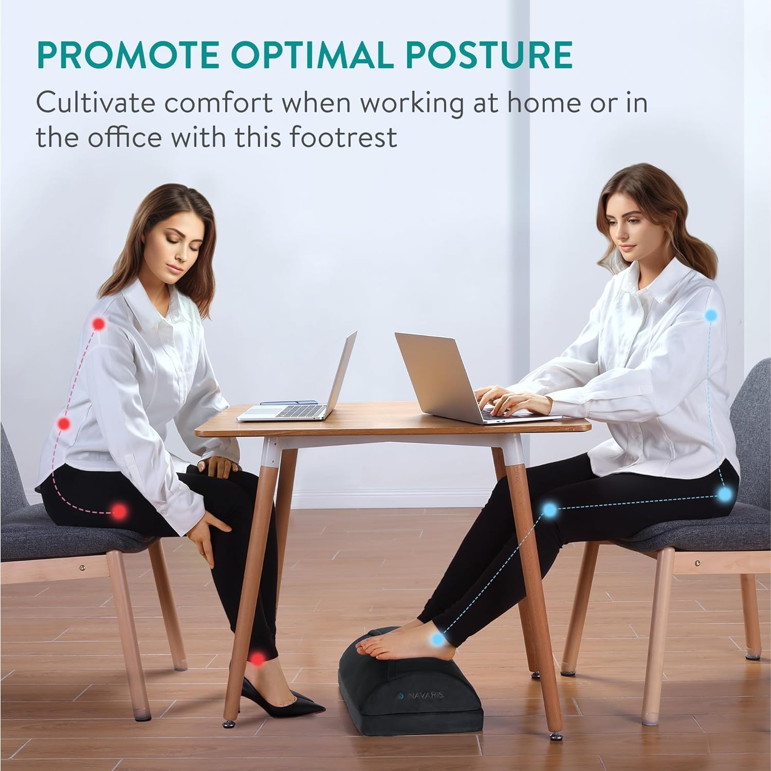 Navaris Εργονομικό Υποπόδιο Γραφείου - Black - 61463.01