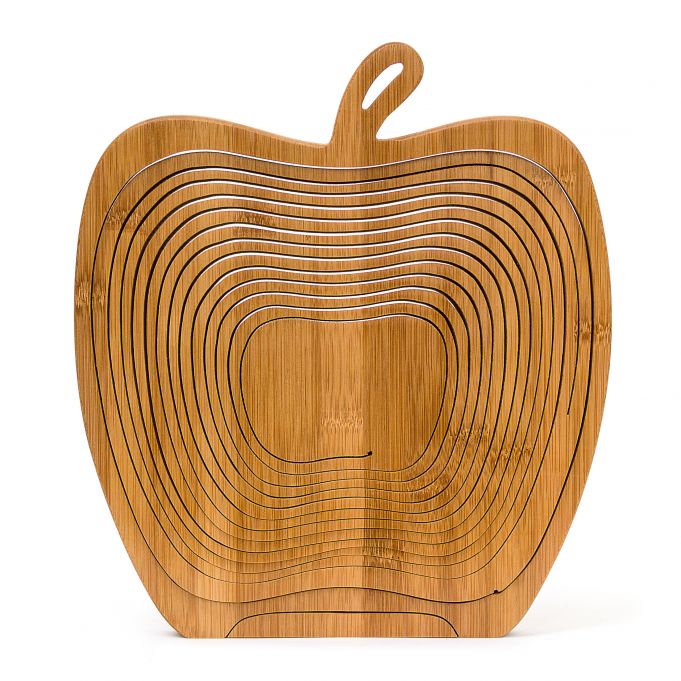Relaxdays Ξύλινη Πτυσσόμενη Φρουτιέρα από Μπαμπού - Apple - Brown - 4052025191429