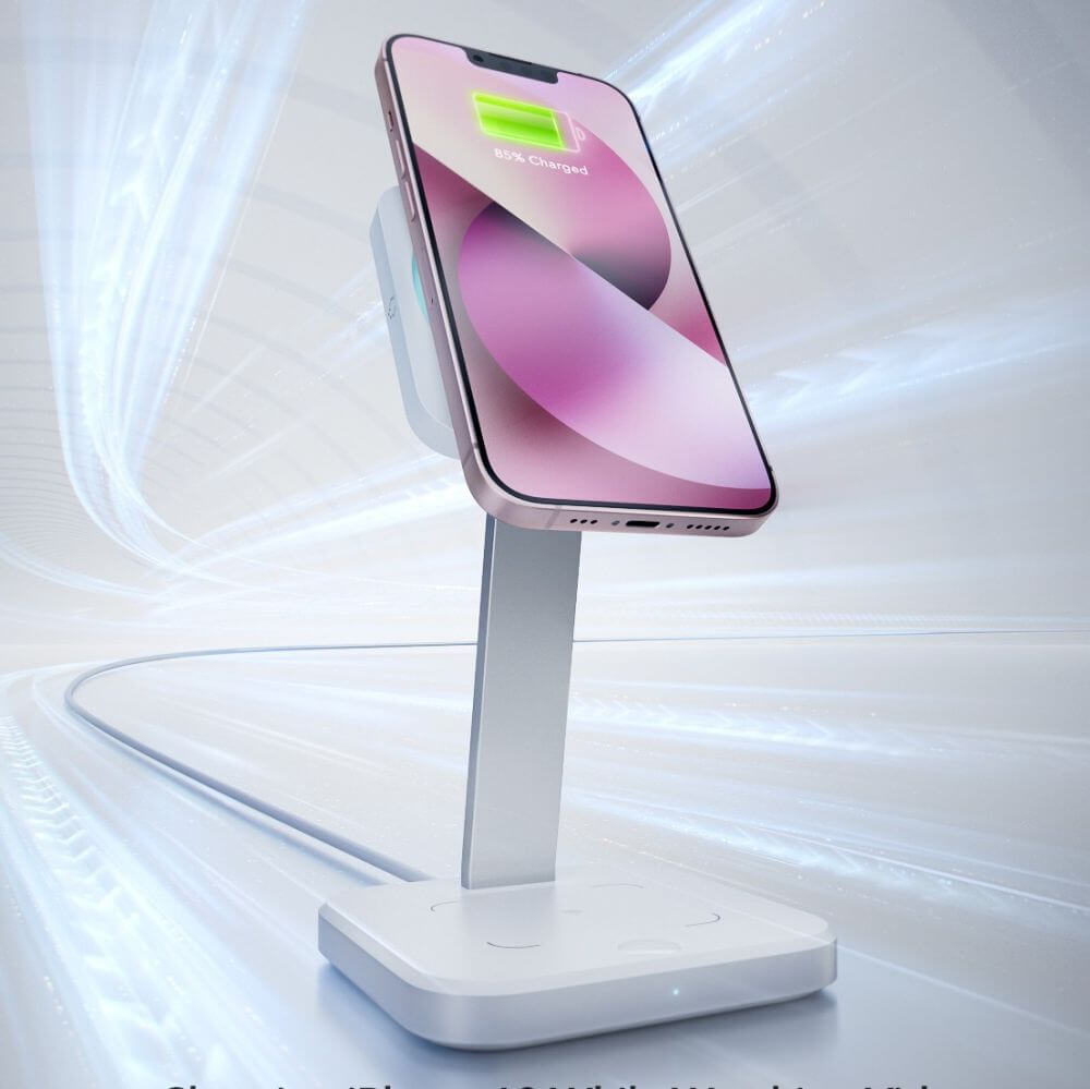 ESR HaloLock 2in1 Cryoboost Magnetic MagSafe Μαγνητική Βάση με Ασύρματη Φόρτιση MagSafe - Arctic White