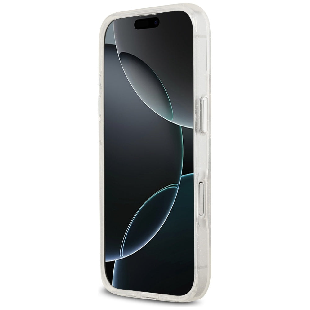 Karl Lagerfeld iPhone 17 - IML Glitter Karl and Choupette Sketch Logo MagSafe - Σκληρή Θήκη με Πλαίσιο Σιλικόνης - Clear - KLHMP17SHGKCGKBT