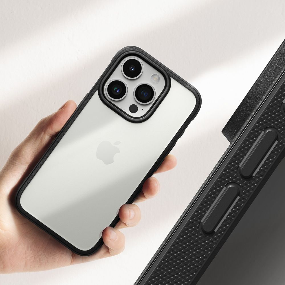 Ringke iPhone 15 Pro Fusion Bold Σκληρή Θήκη με Πλαίσιο Σιλικόνης - Black / Διάφανη
