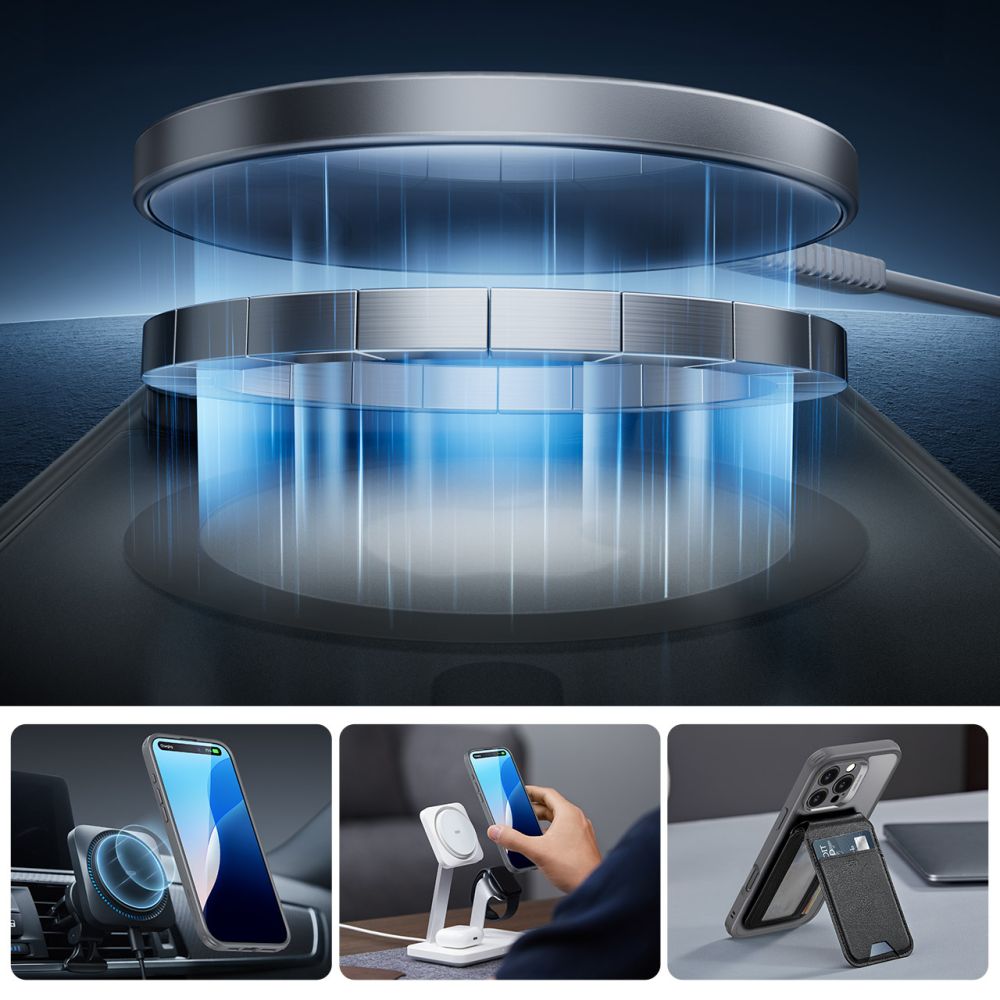 ESR iPhone 16 Pro Max - Classic Pro Halolock - Σετ με 1 Αντιχαρακτικό Γυαλί Οθόνης και Θήκη MagSafe - Frosted Grey