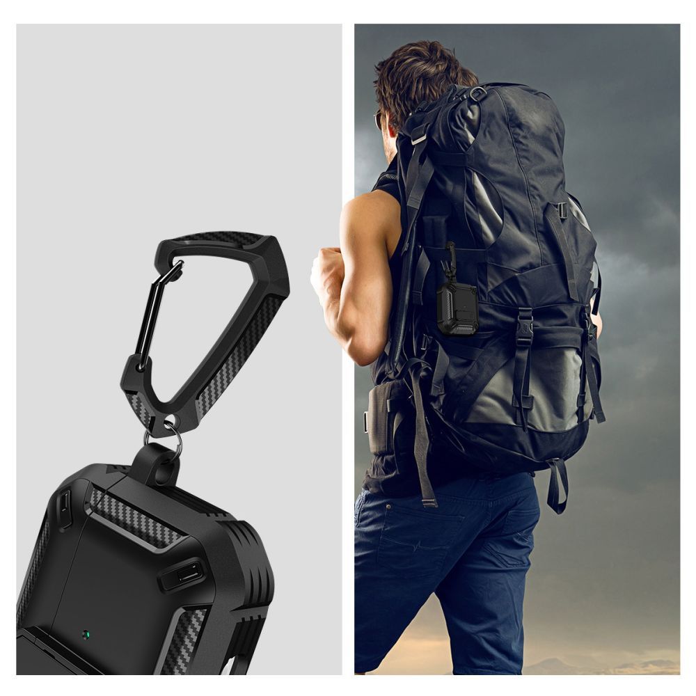 Tech-Protect AirPods Pro 1 / 2 Θήκη Σιλικόνης - X-Carbo - Black