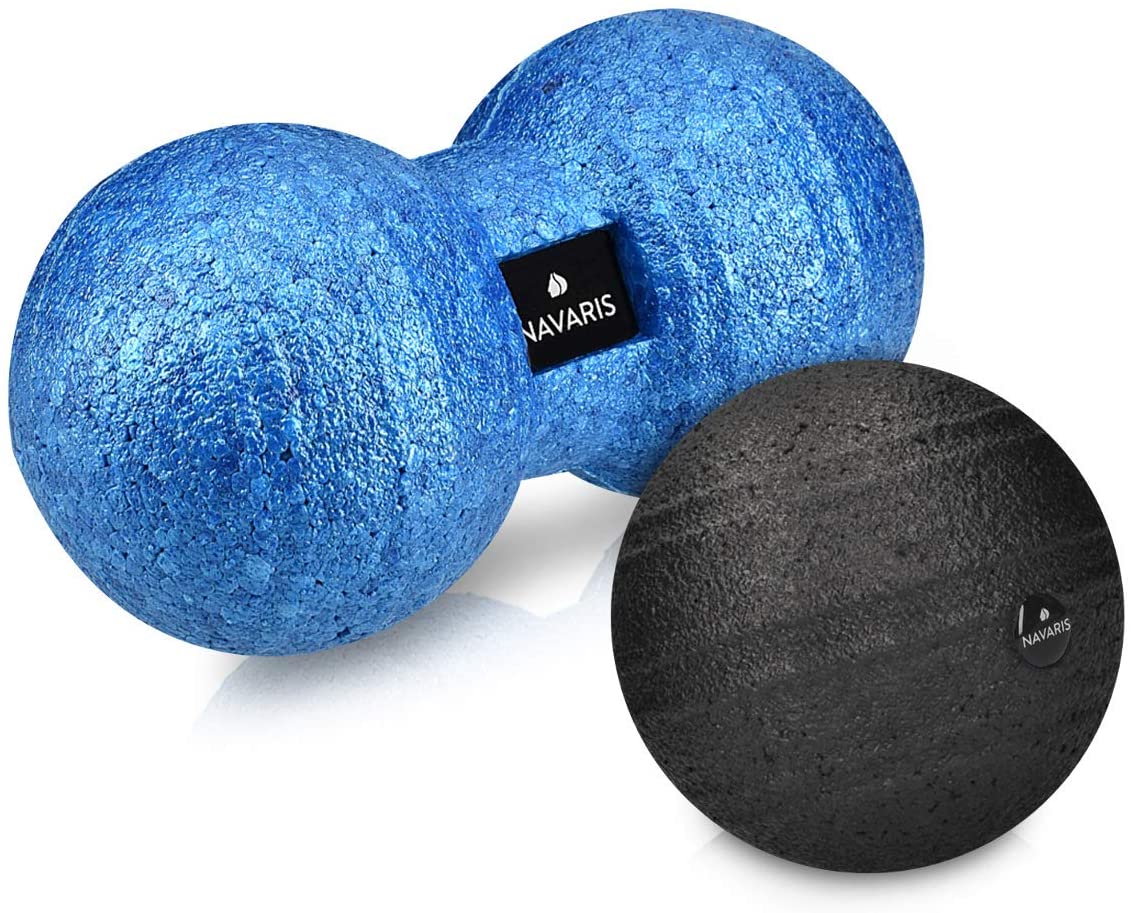 Navaris 2x Peanut Duo Massage Ball - Σετ με 2 Μπάλες Μασάζ - Blue / Black - 48106.04