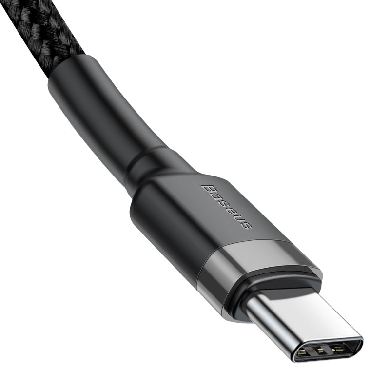 Baseus Cafule Cable Type-C 3A PD 2.0 Flash Charging - Καλώδιο Γρήγορης Φόρτισης Type-C to Type-C 2M - Black / Grey - CATKLF-HG1