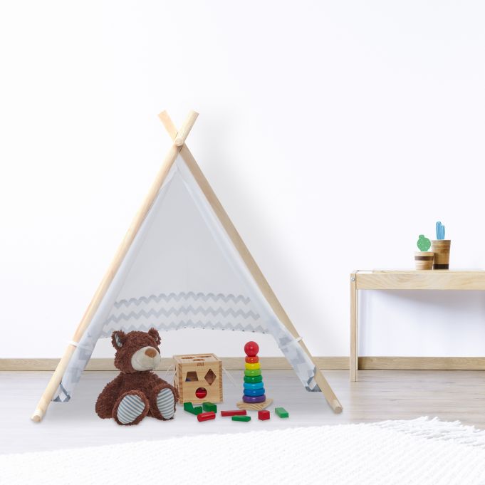 Relaxdays Σκηνή Teepee για Παιδιά - White / Grey - 4052025353018