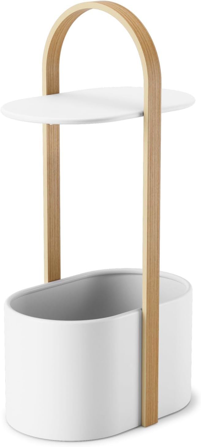 Umbra Bellwood Βοηθητικό Τραπέζι με Αποθηκευτικό Χώρο και Διαχείριση Καλωδίων - White / Natural