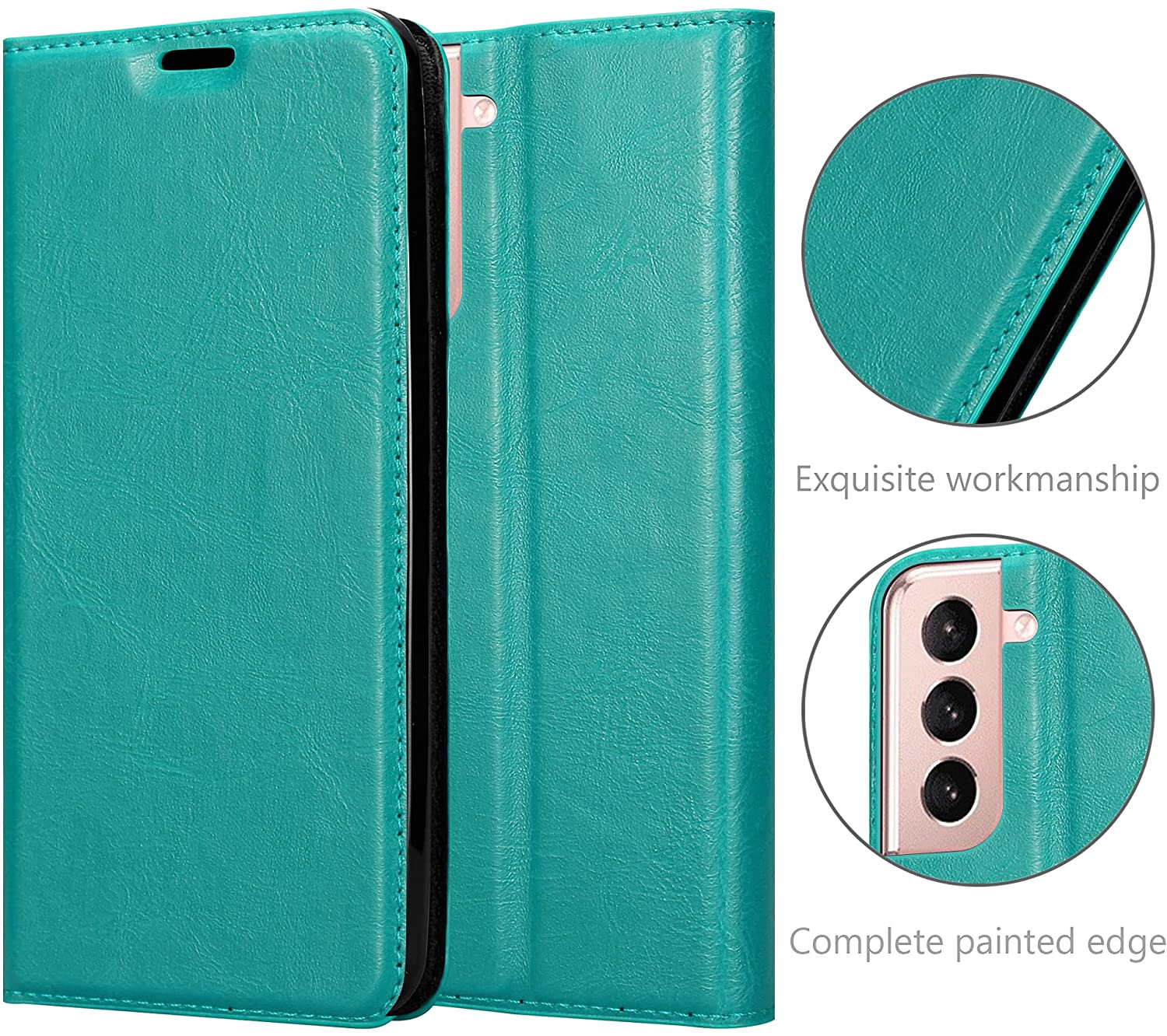 Cadorabo Samsung Galaxy S21 Plus Θήκη Βιβλίο Stand - Petrol Turquoise