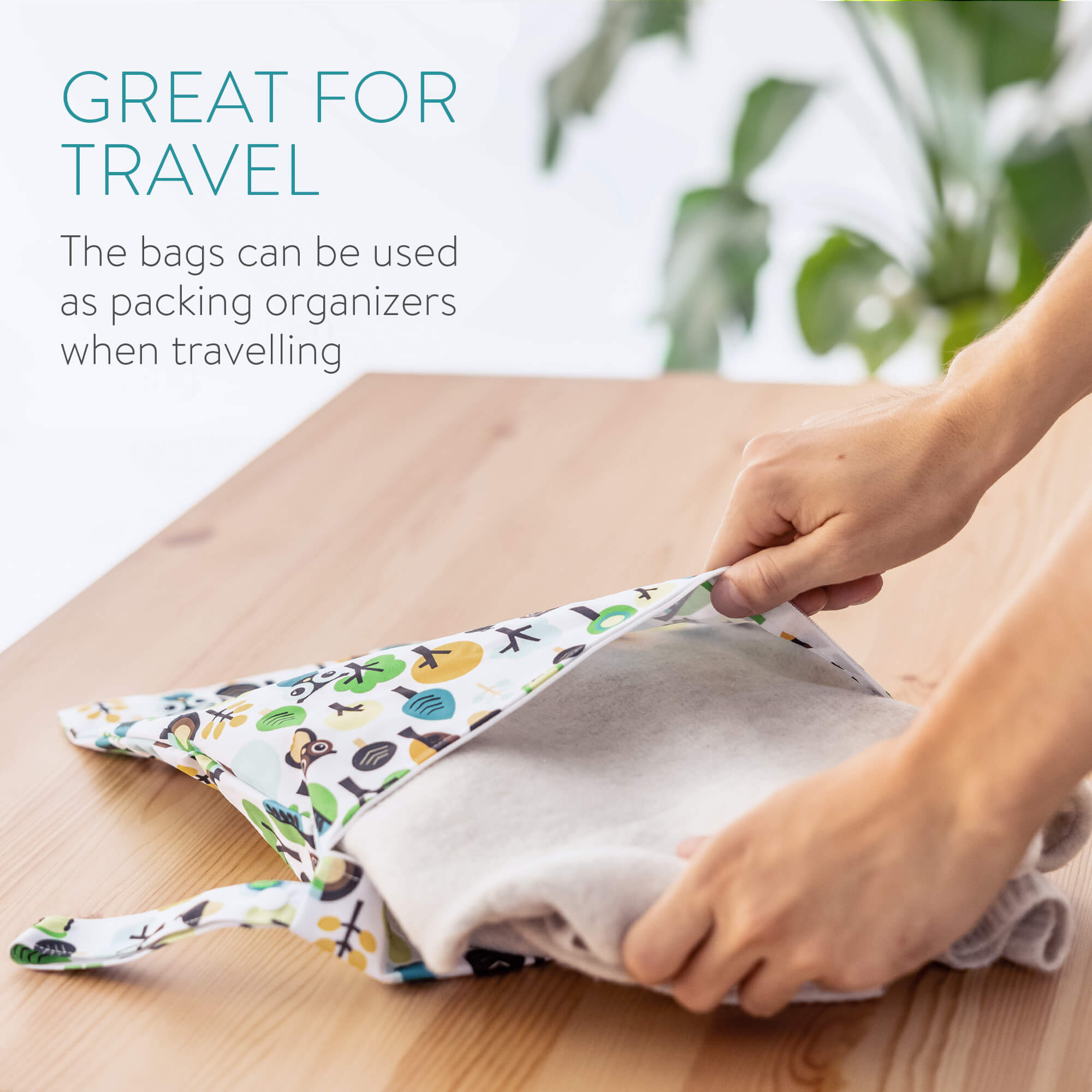 Navaris Σετ με 3 Τσάντες Αποθήκευσης για Πάνες - Design Animal - Multicolor - 56718.01