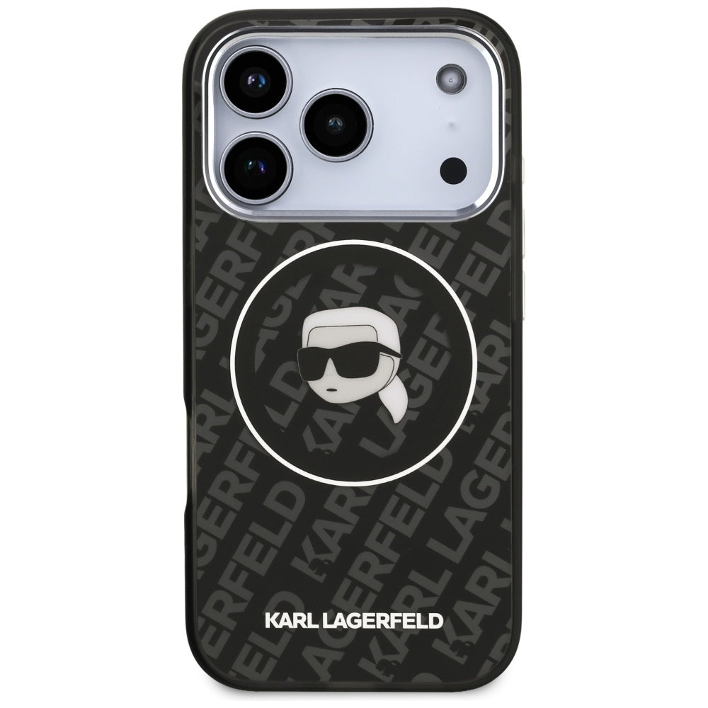 Karl Lagerfeld iPhone 17 Pro - IML Karl Head Logo MagSafe - Σκληρή Θήκη με Πλαίσιο Σιλικόνης - Black - KLHMP17LHMKBKHOK