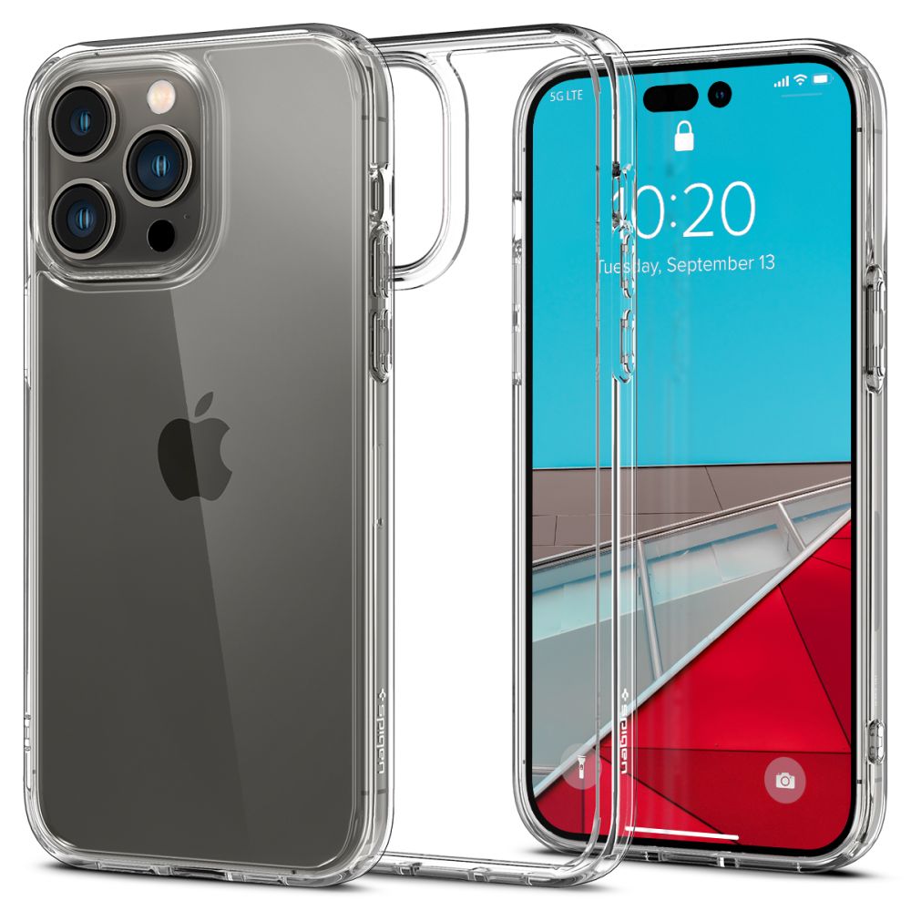 Spigen iPhone 14 Pro Max Ultra Hybrid Σκληρή Θήκη με Πλαίσιο Σιλικόνης - Crystal Clear