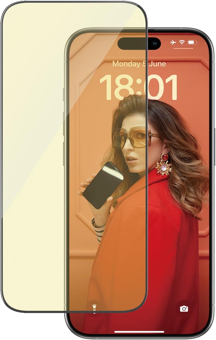 PanzerGlass iPhone 15 Pro - EyeCare Ultra-Wide Fit Anti-Blue Light Anti-reflective Easy Aligner Full Screen Αντιχαρακτικό Γυαλί Οθόνης - Black