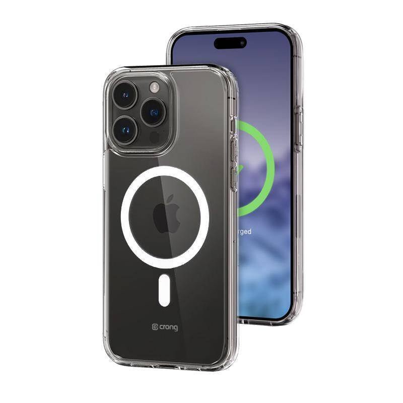 Crong iPhone 15 Pro Max Clear Mag Cover - Σκληρή Θήκη με Πλαίσιο Σιλικόνης και MagSafe - Clear