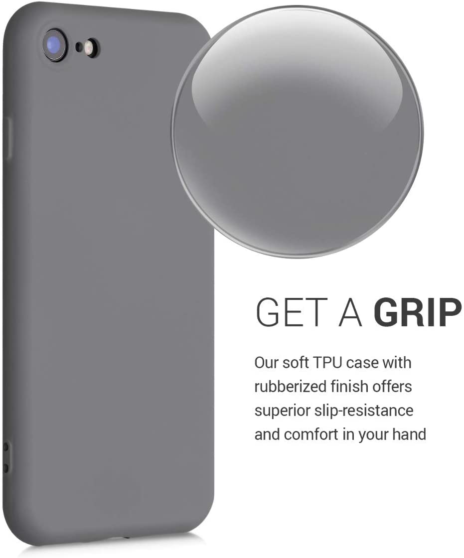 KW iPhone SE 2022 / SE 2020 / 7 / 8 Θήκη Σιλικόνης Rubberized TPU - Titanium Grey - 49979.155