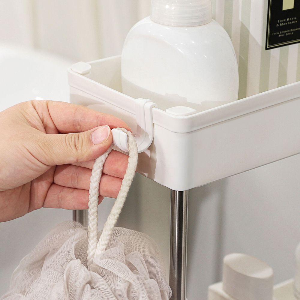 Songmics Πλαστικό Καρότσι Εξοικονόμησης Χώρου για Οργάνωση και Αποθήκευση με 3 Ράφια - 40 x 13 x 60 cm - White - KSC007W01