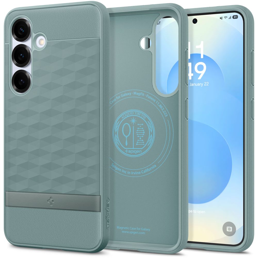 Spigen Samsung Galaxy S25 Plus - Parallax Mag Θήκη Σιλικόνης με Σκληρό Πλαίσιο και MagSafe - Sage Green