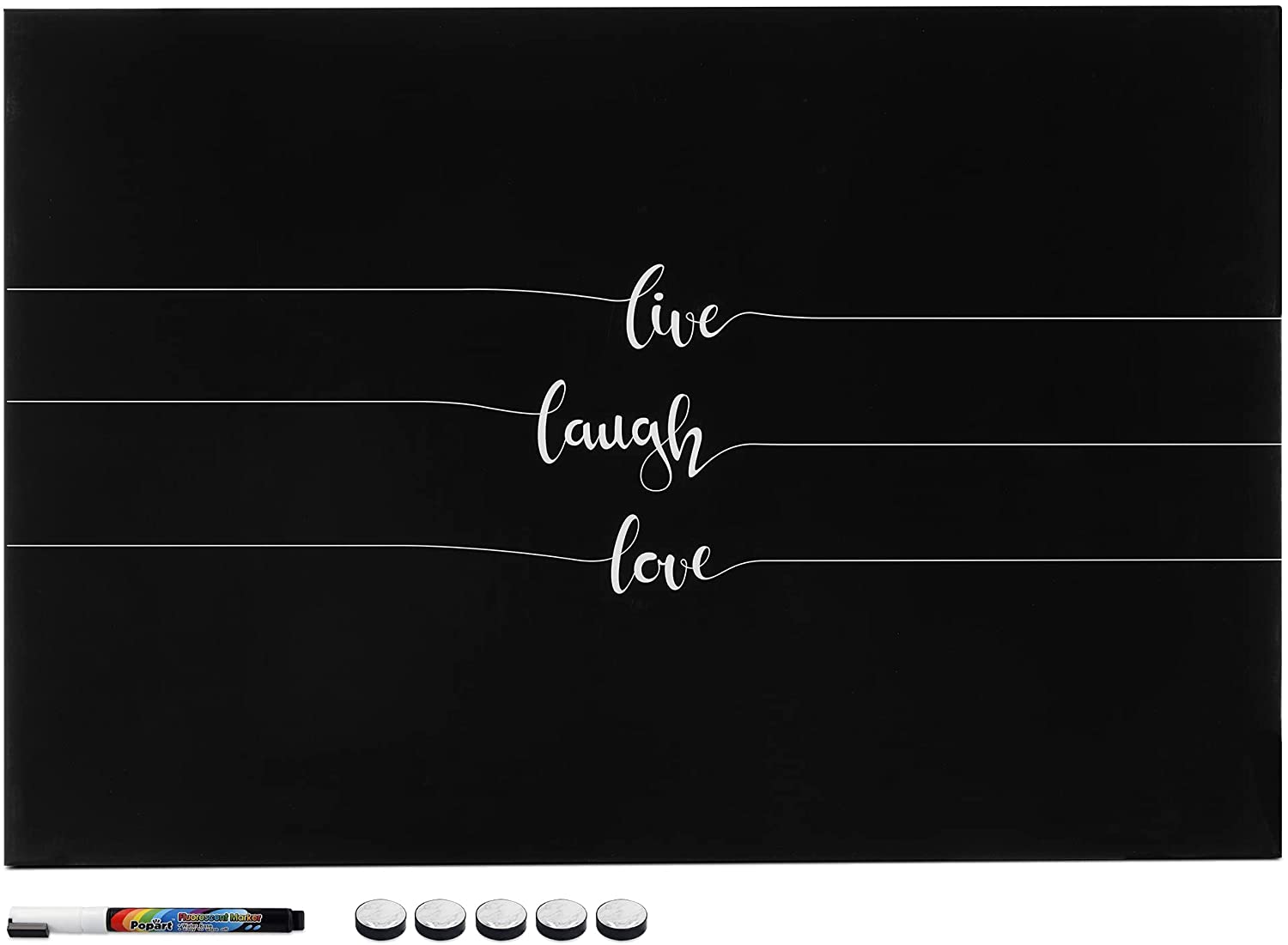 Navaris Μαγνητικός Πίνακας Ανακοινώσεων - 40 x 60 cm - Live / Laugh / Love - Black / White - 45365.13