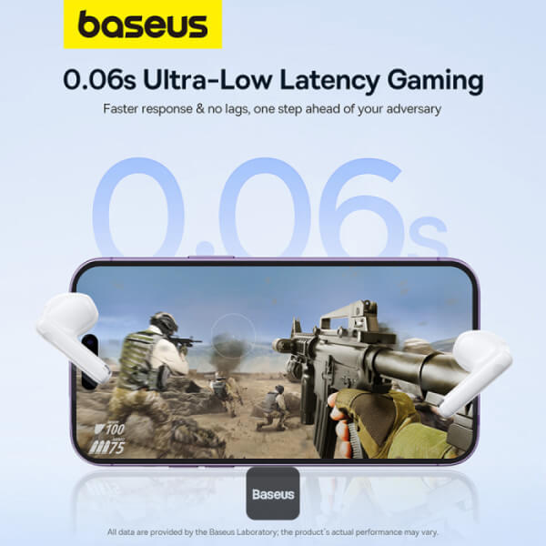 Baseus Bowie E13 - TWS Bluetooth 5.3 - Ασύρματα ακουστικά για Κλήσεις / Μουσική - White