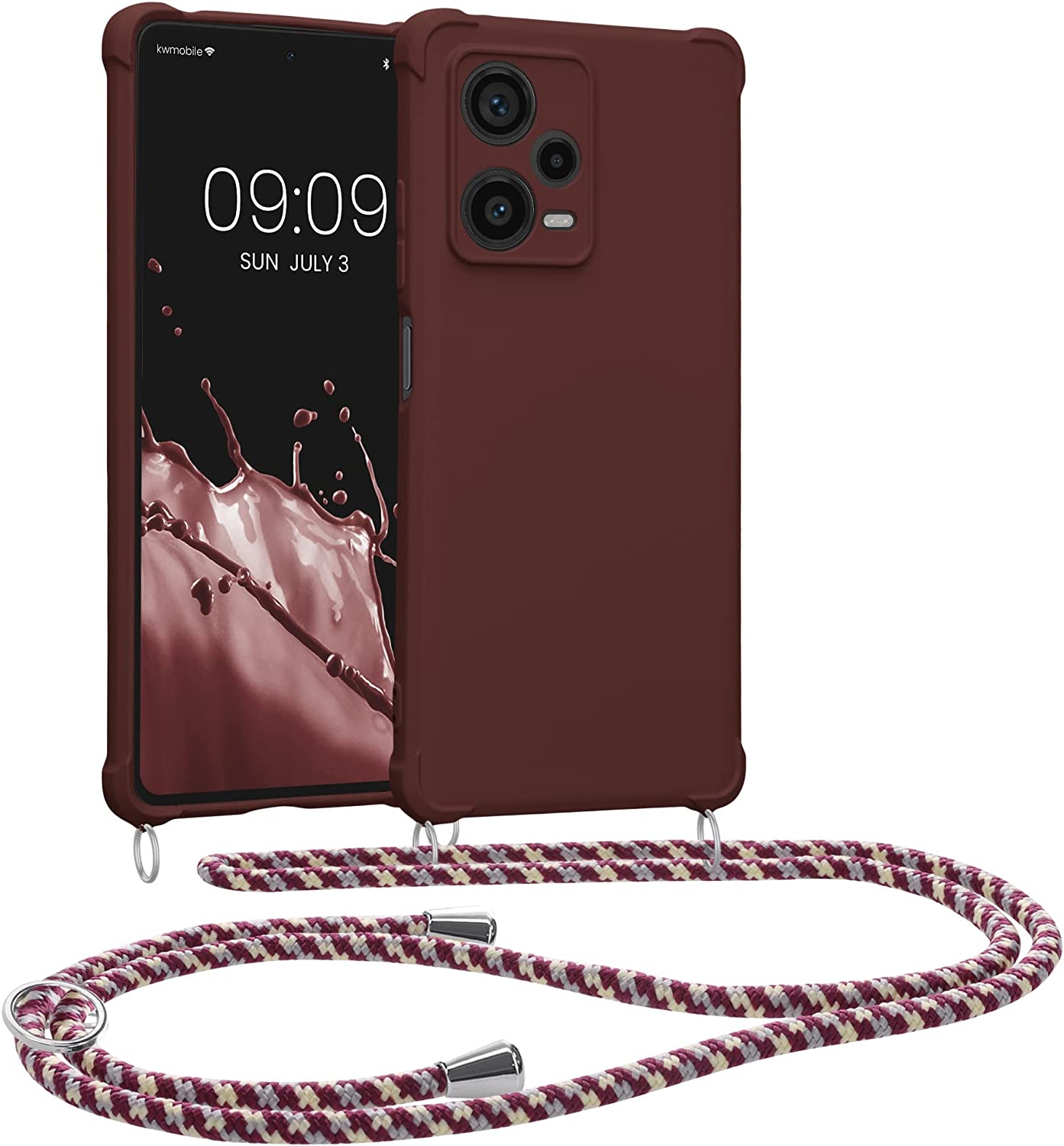 KW Xiaomi Redmi Note 12 Pro+ Θήκη Σιλικόνης TPU με Λουράκι - Bordeaux Violet - 60720.187