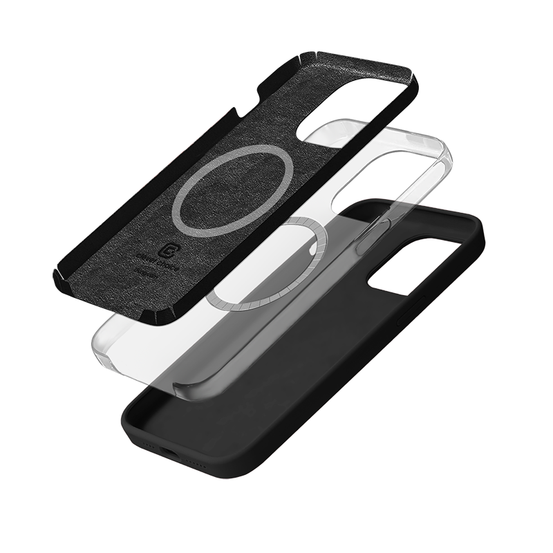 Crong iPhone 14 Pro Max Color Cover Magnetic - Θήκη Σιλικόνης με MagSafe - Black