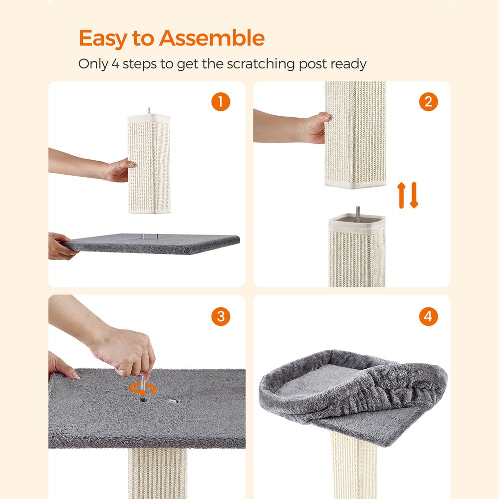 Feandrea Ονυχοδρόμιο με Κρεβάτι - 45 x 40 x 71 cm - Light Grey - PCA022W01