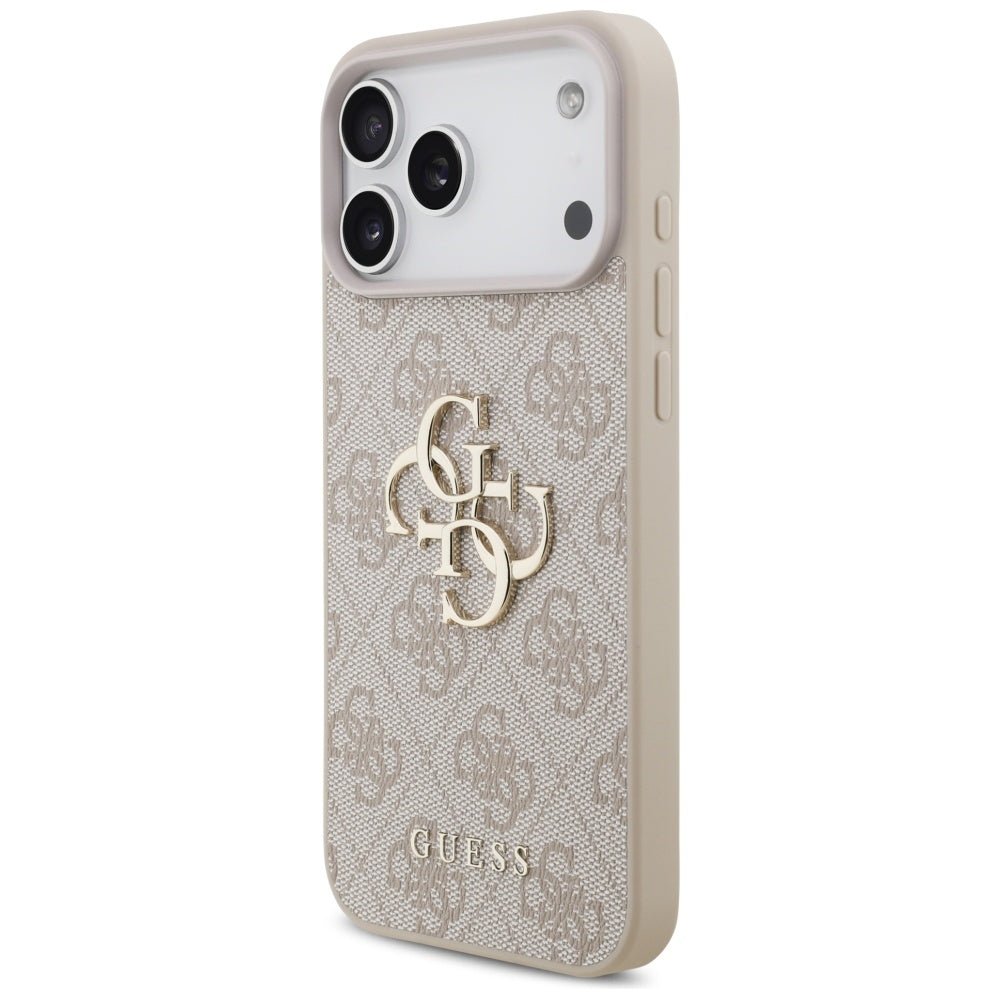 Guess iPhone 17 Pro Max - 4G Big Logo - Σκληρή Θήκη με Πλαίσιο Σιλικόνης και Επένδυση Συνθετικού Δέρματος - Pink - GUHCP17X4GMGPI