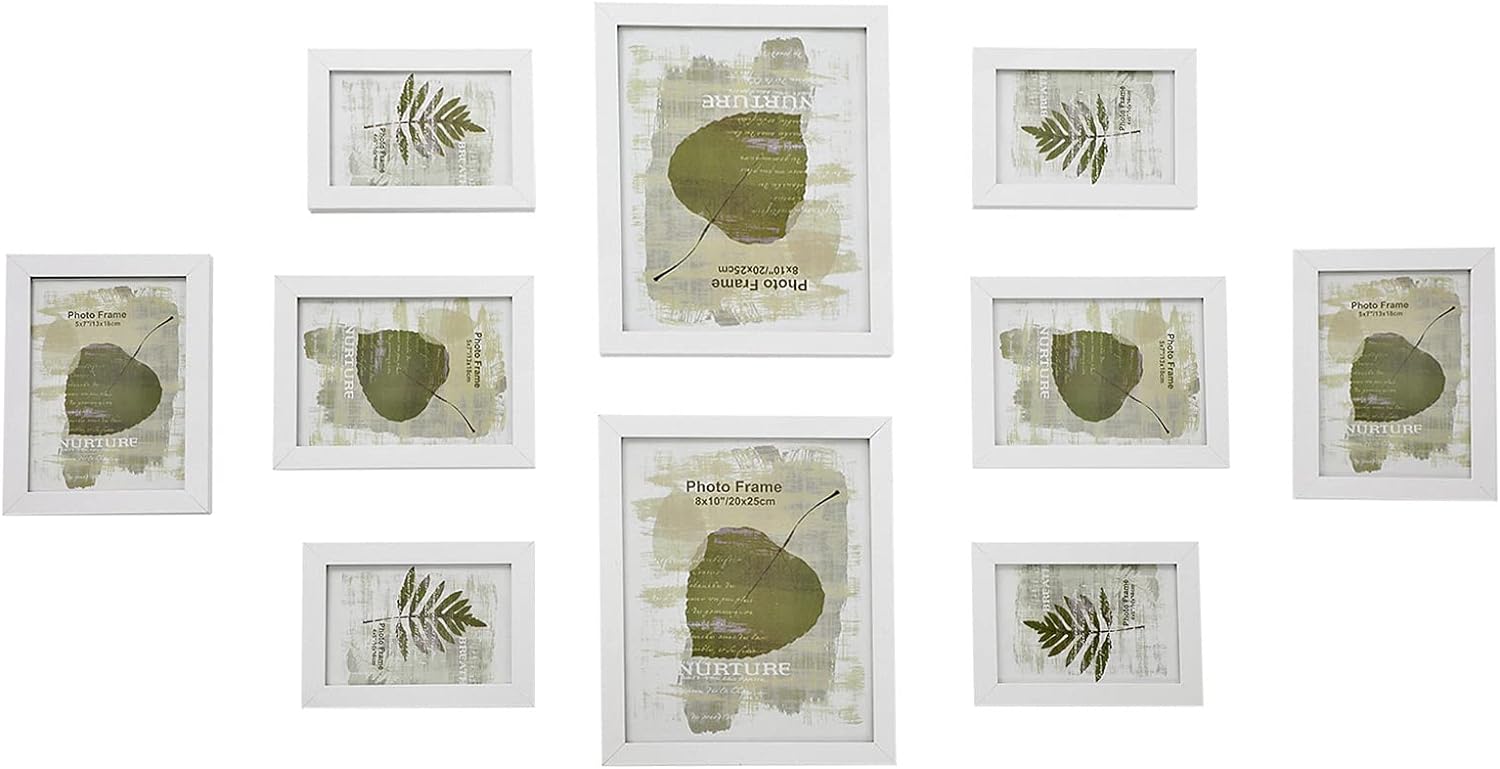 Songmics Σετ με 10 Κορνίζες για Φωτογραφίες - 2 x 20 x 25 cm - 4 x 13 x 18 cm - 4 x 10 x 15 cm - White - RPF310W