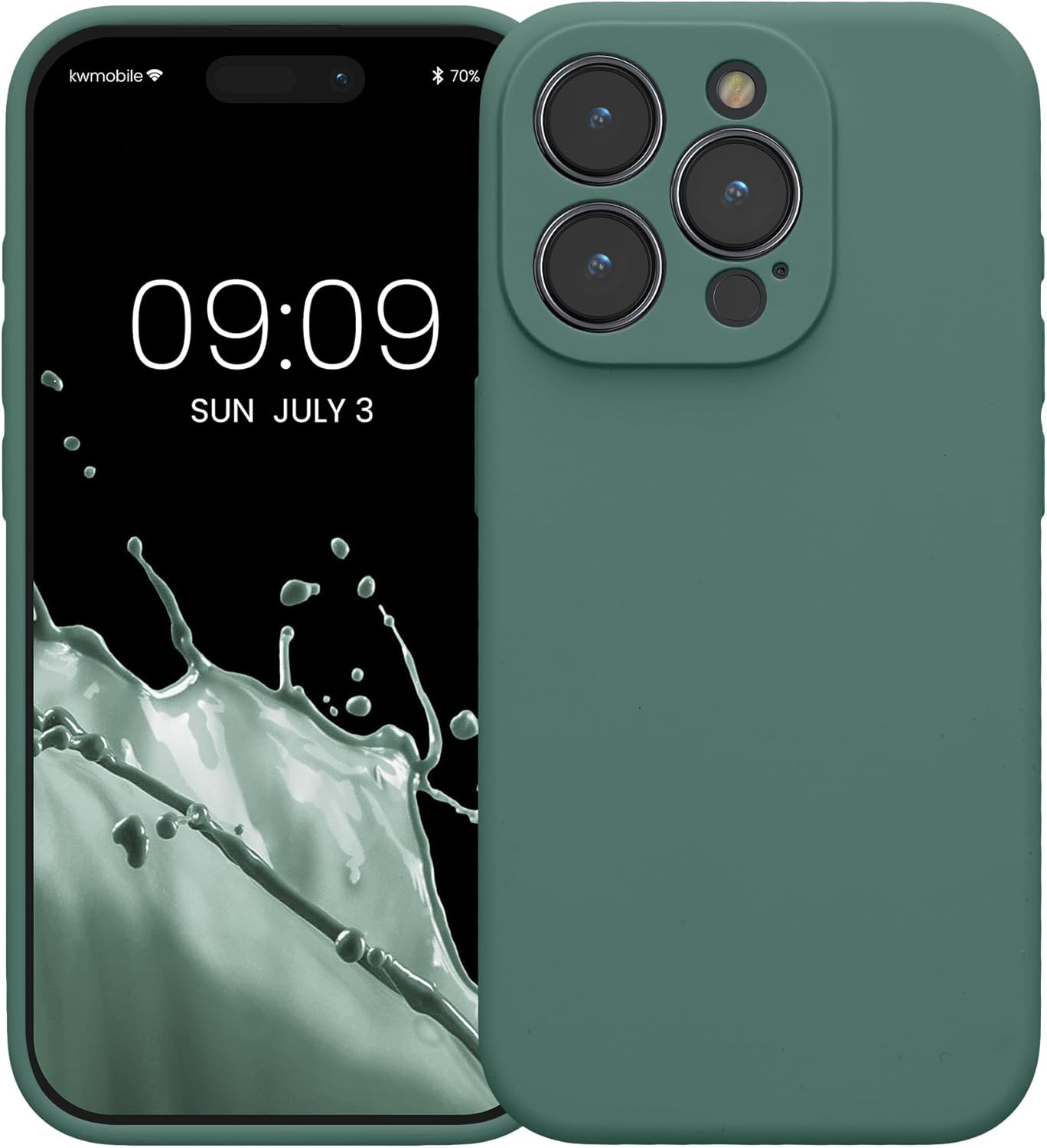 KW iPhone 15 Pro Θήκη Σιλικόνης Rubberized TPU - Forest Green