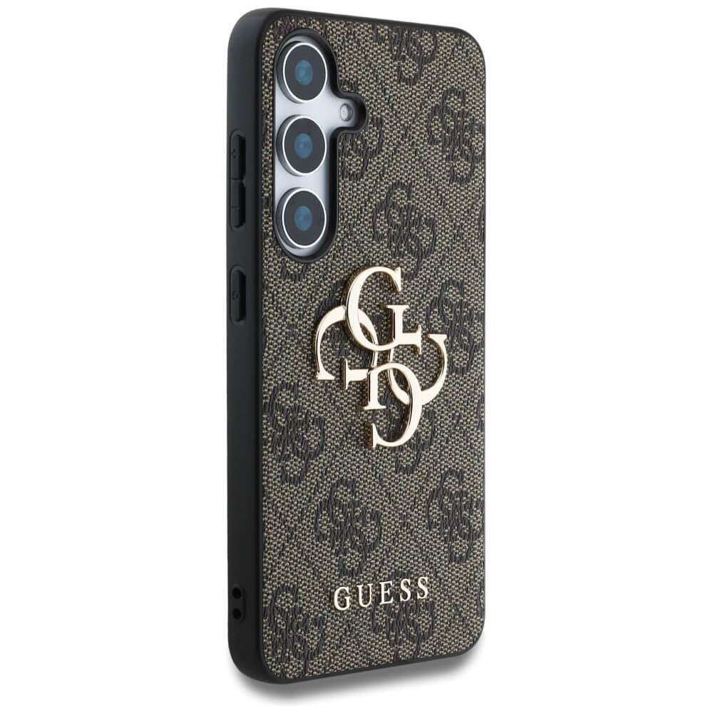 Guess Samsung Galaxy S25 Plus - Big 4G Logo Classic Logo - Σκληρή Θήκη με Επένδυση από Οικολογικό Δέρμα - Brown - GUHCS25M4GMGBR