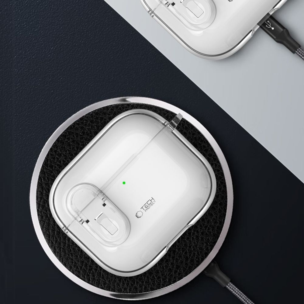 Tech-Protect AirPods 4 Θήκη από Σκληρό Πλαστικό - Slim Hook - Διάφανη