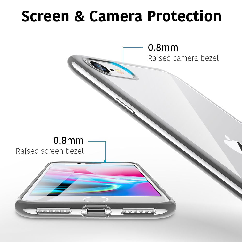 ESR iPhone SE 2022 / SE 2020 / 7 / 8 Essential Crown Series Θήκη Σιλικόνης TPU - Διάφανη - Silver