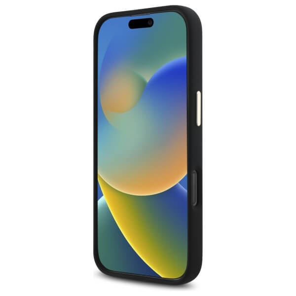 Guess iPhone 16 Pro Max - Silicone Logo Strass 4G - Σκληρή Θήκη με Πλαίσιο Σιλικόνης - Black - GUHCP16XM4DGPK