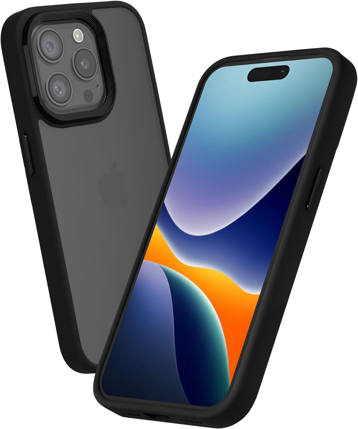 Kalibri iPhone 15 Pro Σκληρή Θήκη με Πλαίσιο Σιλικόνης - Matte Black / Ημιδιάφανη - KLB000022NM001C