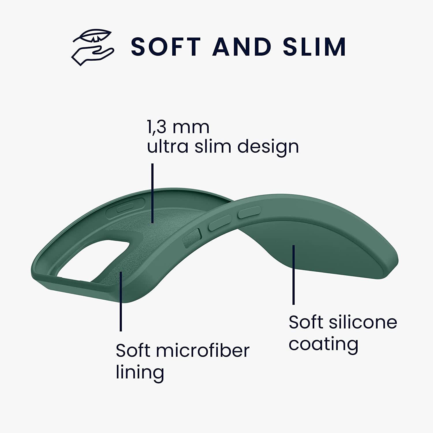 KW iPhone 13 Pro Max Θήκη Σιλικόνης Rubberized TPU - Forest Green - 55975.166