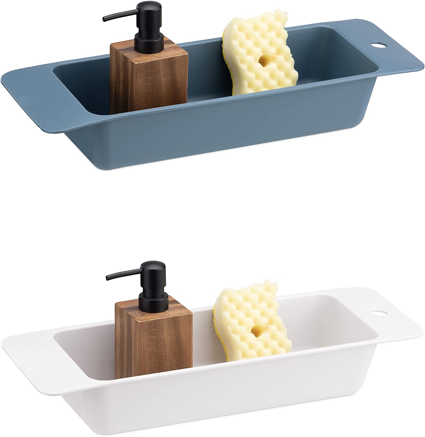 Navaris Σετ με 2 Πλαστικά Δοχεία Αποστράγγισης για το Νεροχύτη - Grey / Blue - 57970.01