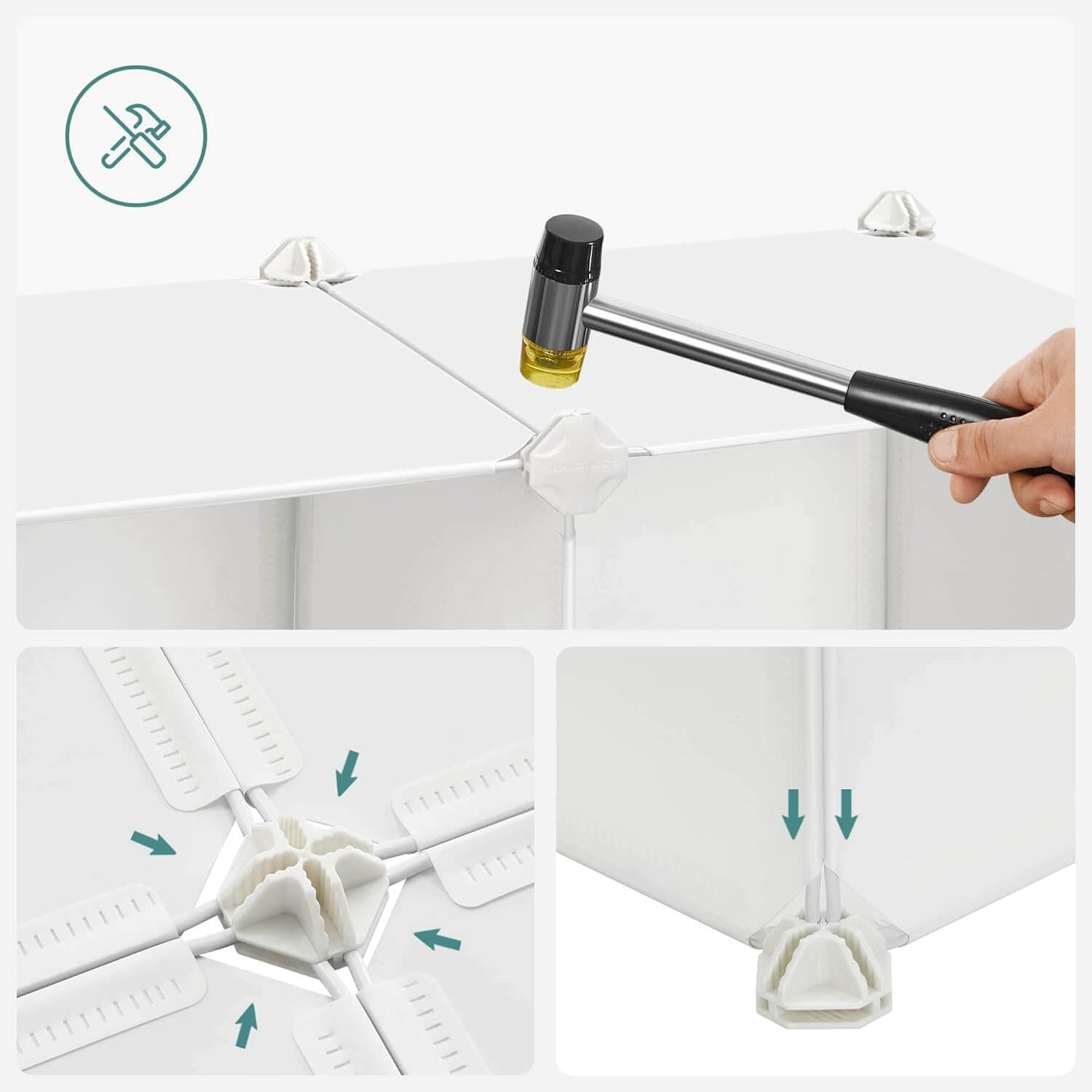 Songmics Σύστημα Αποθήκευσης με 16 Κουτιά για το Παιδικό Δωμάτιο - White - LPC906W01