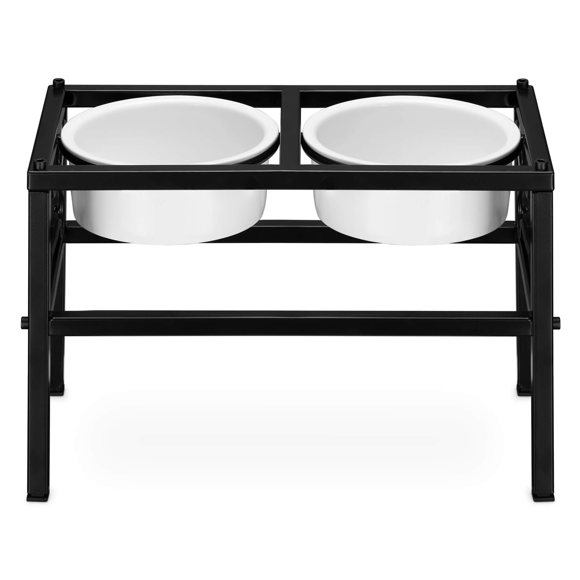 Navaris Ανυψωμένα Μπολ Φαγητού με Βάση για Σκύλους 750ml - White / Black - 54854.1