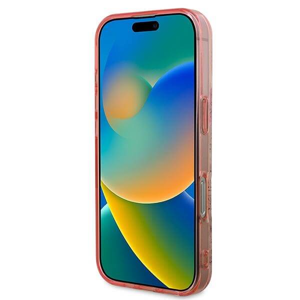 Guess iPhone 16 Pro Max - IML Flower and Tonal Circle MagSafe - Σκληρή Θήκη με Πλαίσιο Σιλικόνης - Pink - GUHMP16XHFWBDCEP