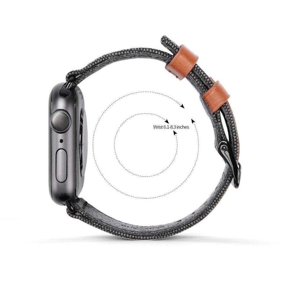 Dux Ducis Λουράκι Apple Watch 2 / 3 / 4 / 5 / 6 / 7 / 8 / 9 / SE - 38 / 40 / 41 mm Strap από Δερματίνη - Black