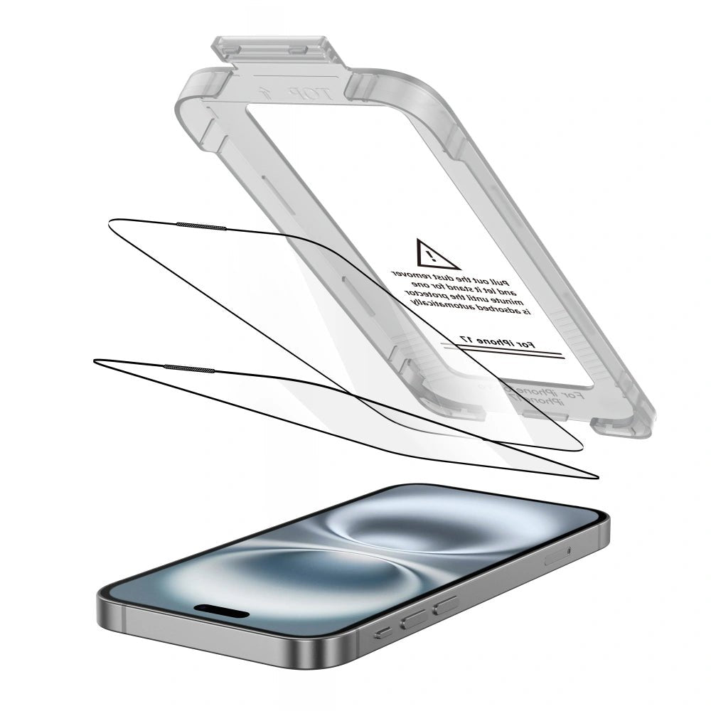 Tech - Protect iPhone 17 - Quick Set+ - Σετ με 2 Full Screen Αντιχαρακτικά Γυαλιά Οθόνης με Οδηγό Τοποθέτησης - Black