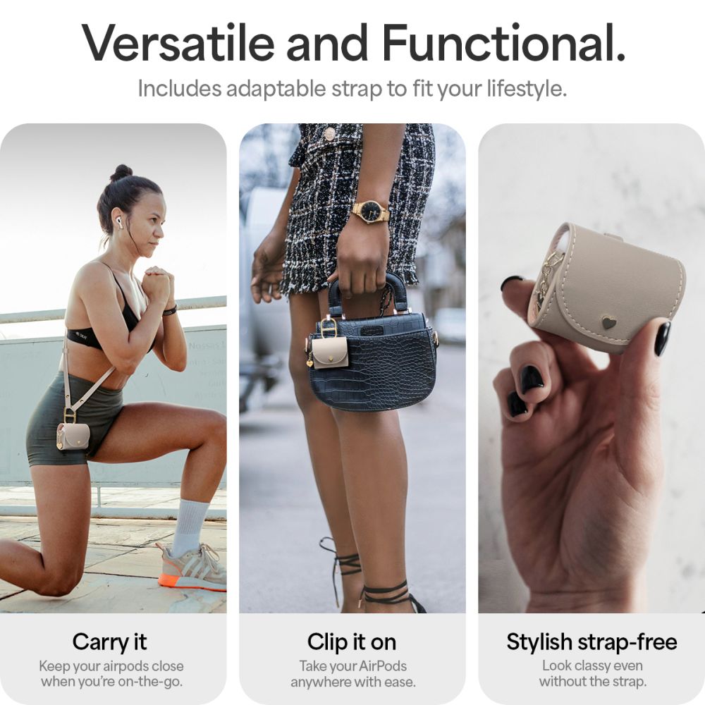Spigen AirPods 4 Θήκη από Συνθετικό Δέρμα - Cyrill Mini Bag - Dark Beige