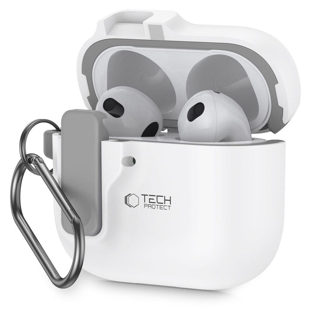 Tech-Protect AirPods 4 Θήκη από Σκληρό Πλαστικό - Slim Hook - White