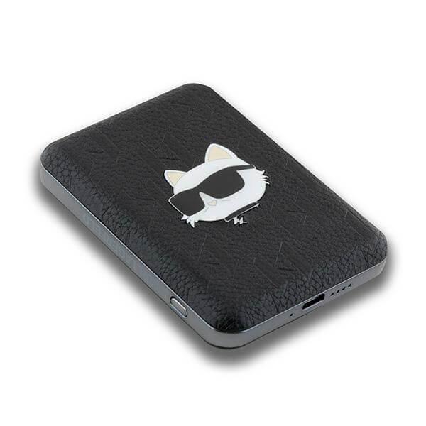 Karl Lagerfeld PowerBank - MagSafe Choupette Head Pin - 5000 mAh - Black - KLPB5FPGKSCHHK