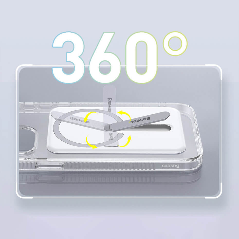 Baseus iPhone 13 Pro Magnetic Case Μαγνητική Θήκη με MagSafe και Μεταλλική Βάση - Διάφανη