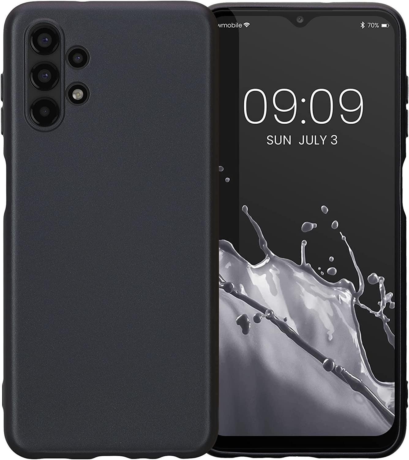 KW Samsung Galaxy A13 4G Θήκη Σιλικόνης TPU - Metallic Blackberry - 58021.115