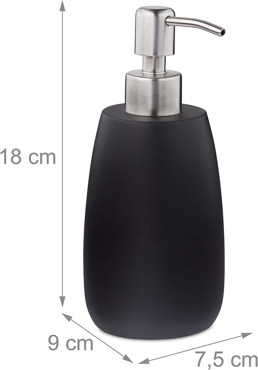 Relaxdays Σαπουνοθήκη Dispenser από Πολυρεσίνη - Black - 4052025908676