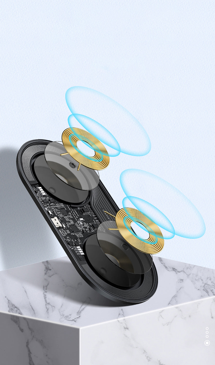 Baseus Simple 2in1 Wireless Charger for Smartphones - Ασύρματος Φορτιστής Qi Charge 15W - Μαύρο / Διάφανο - WXJK-A01