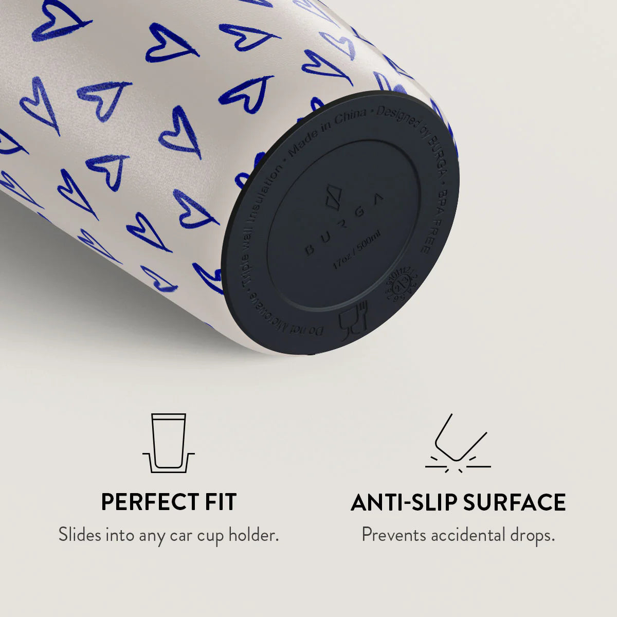 Burga Κούπα Θερμός από Ανοξείδωτο Ατσάλι - Flap Lid - 500ml - Love Me Right